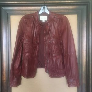 Hinge dark red/wine leather jacket